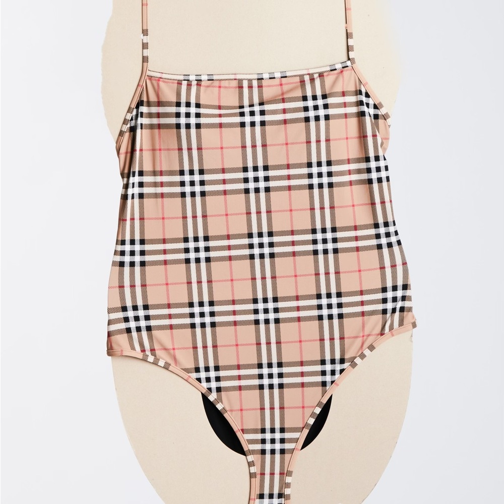 Burberry Women's Check One-Piece Swimsuit - Picture 7 of 7